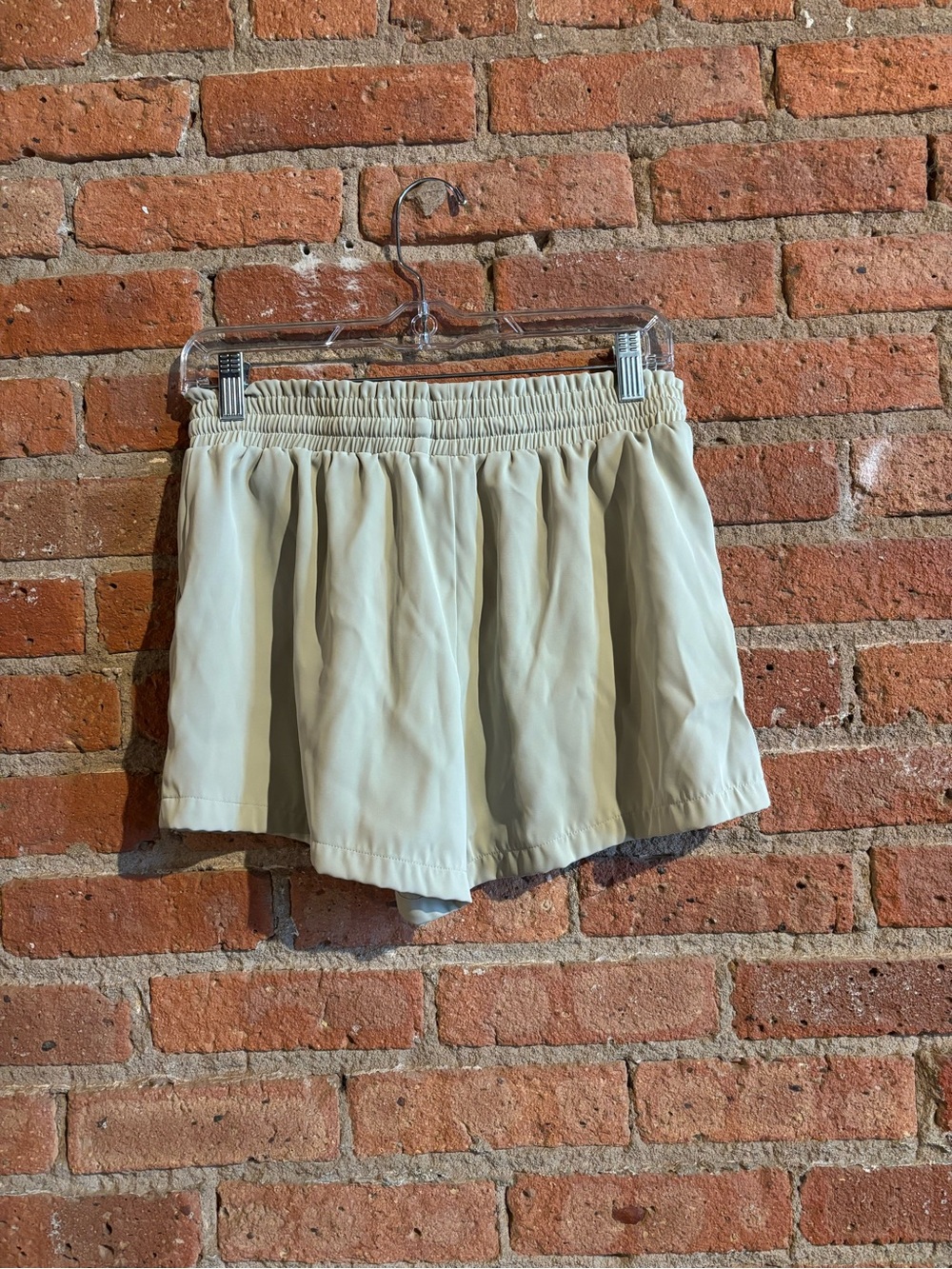 Women's Elastic Waist Drawstring Shorts - light green - Picture 2 of 2